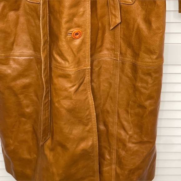 Vintage Light Brown, Tan, Wilson’s Leather Maxima Trench Coat with Belt size L - Picture 12 of 14